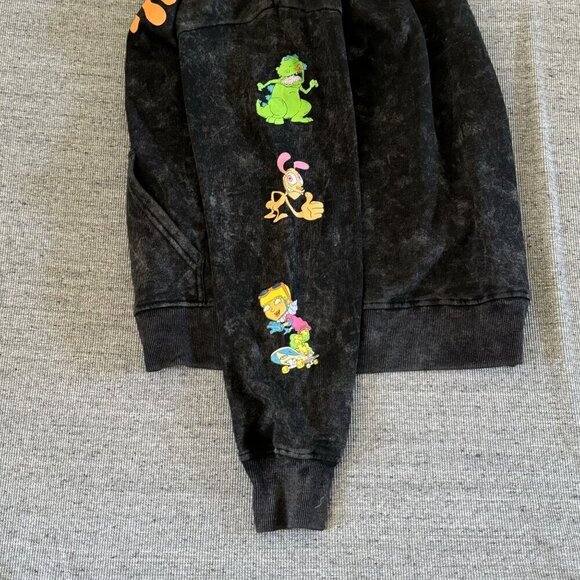 Nickelodeon Logo Retro 90's Style  Black Hoodie Graphic Print Women Size S - Picture 10 of 14